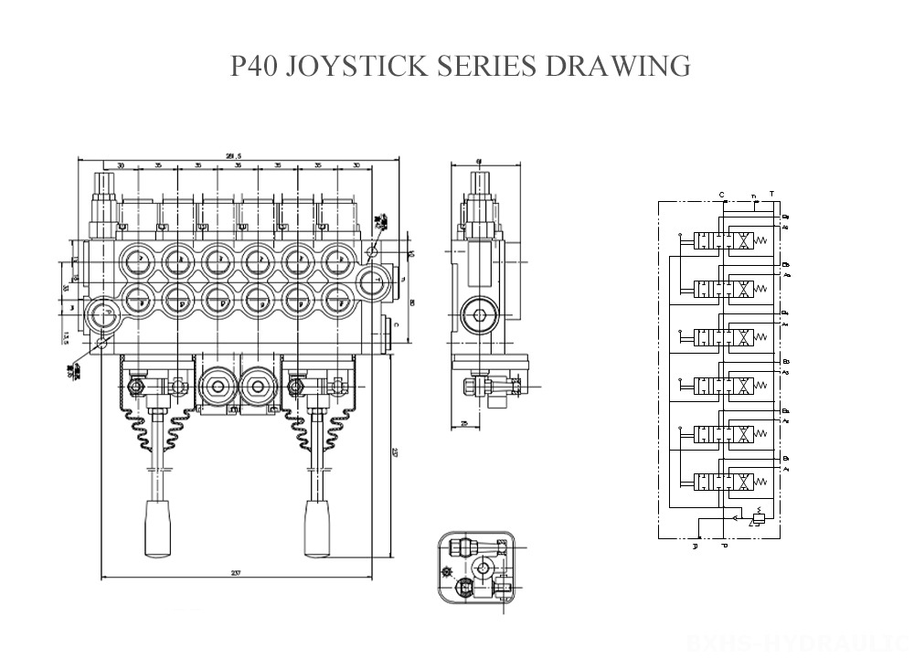 Dibujo de la serie de joysticks P40