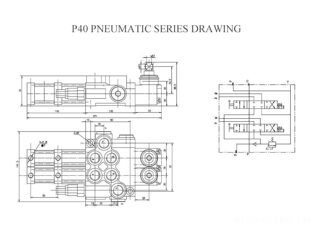 P40-Serie neumática-Dibujo