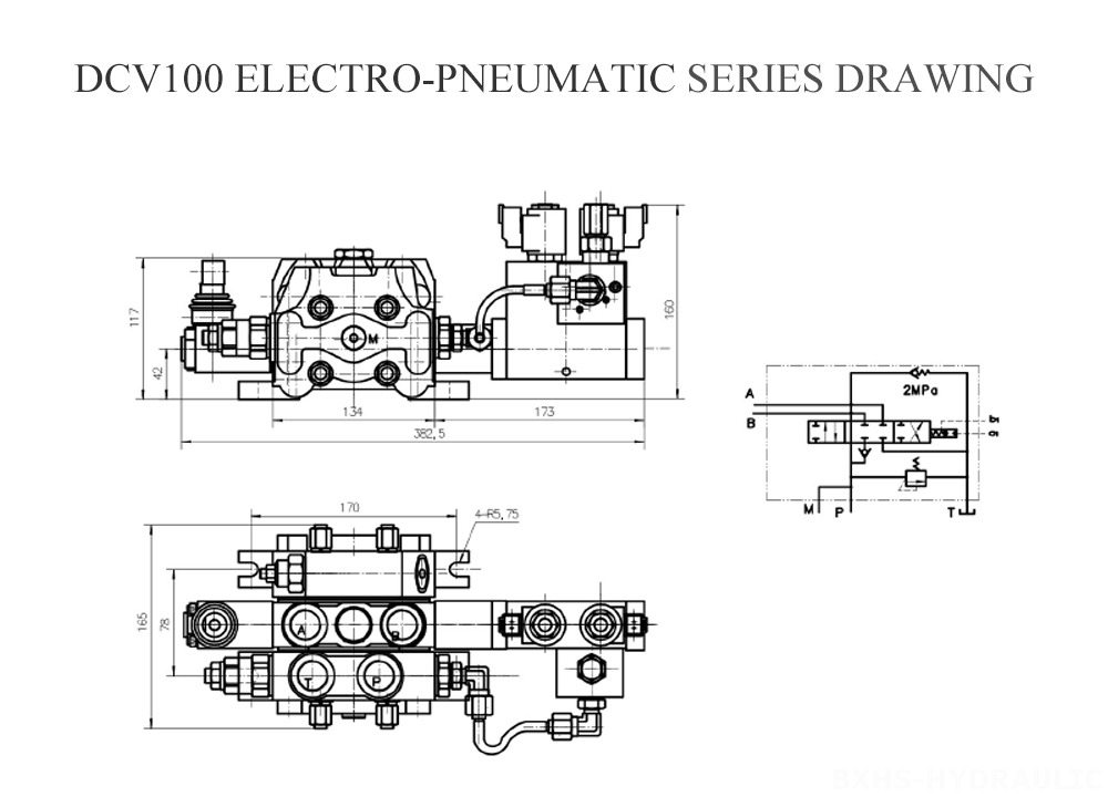 Электропневматический чертеж серии DCV100