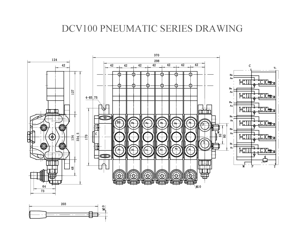 Чертеж пневматической серии DCV100