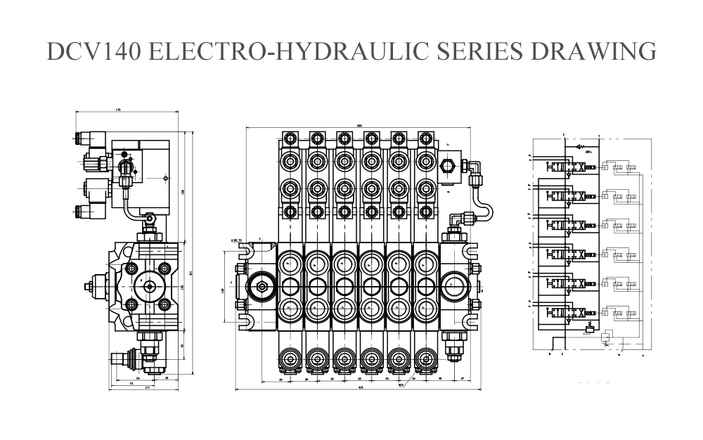 Dibujo de la serie electrohidráulica DCV140