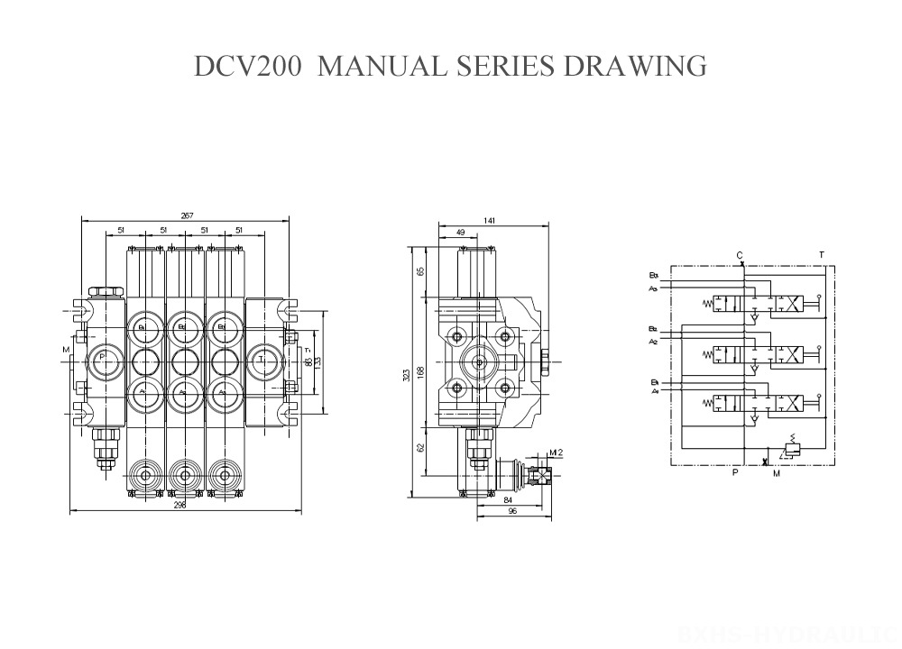 DCV200 Manual Series Drawing