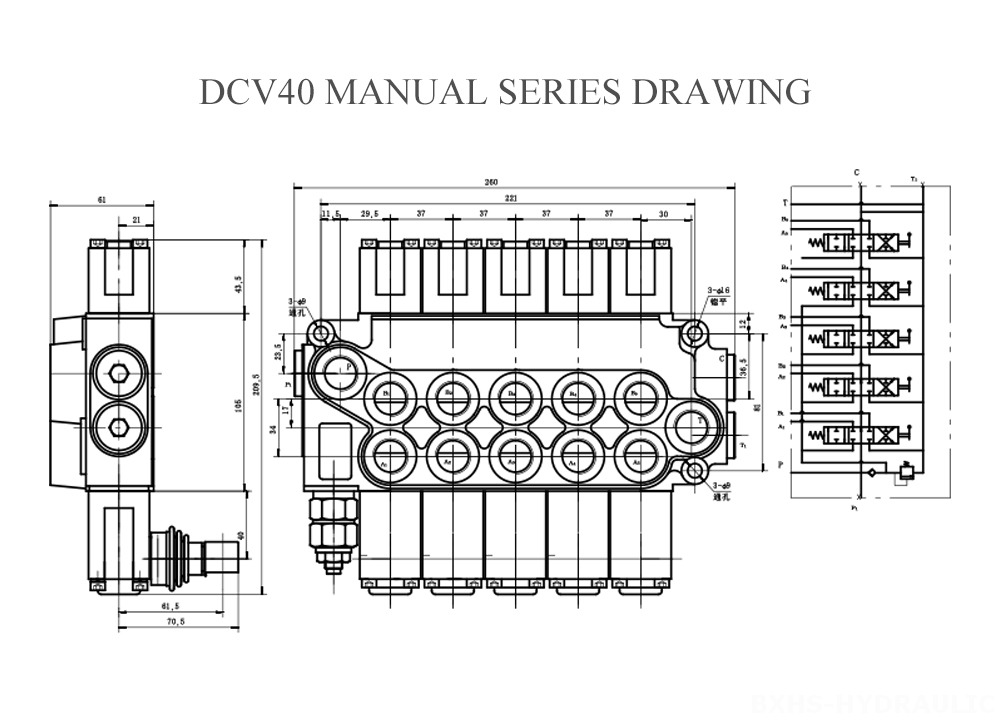 DCV40 Manual Series Drawing