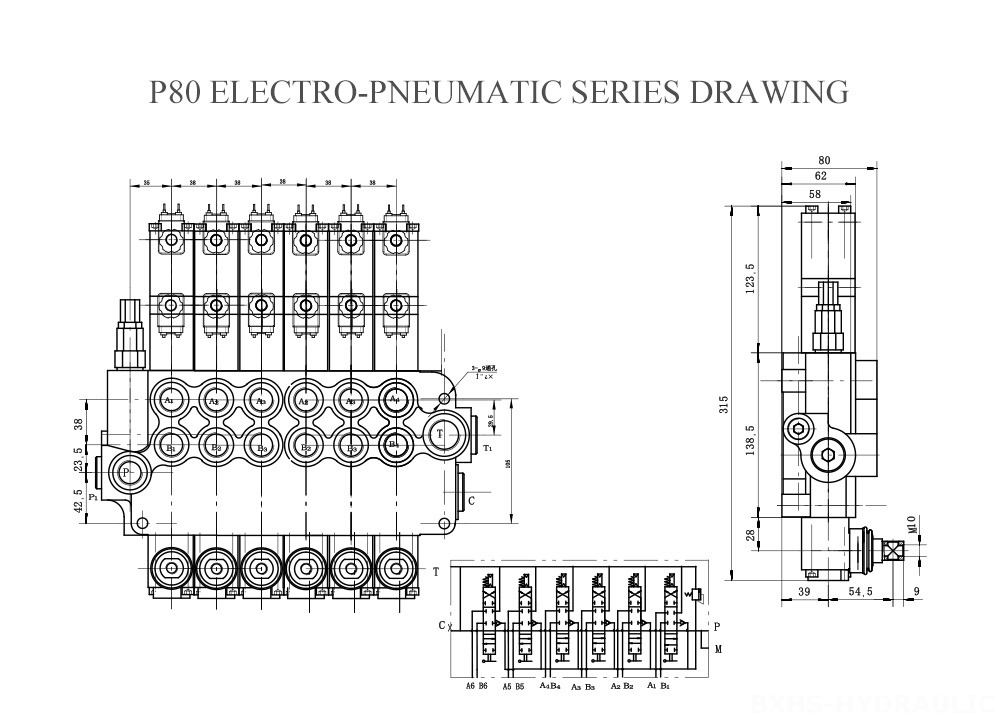 P80-Electro-pneumatic-Series-Drawing