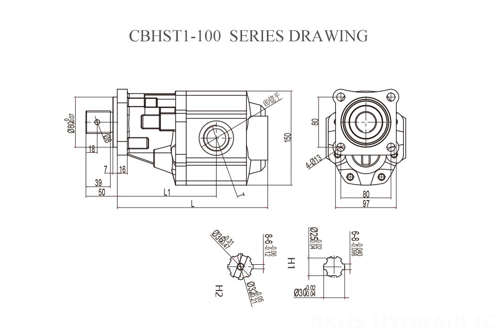 Чертеж серии CBHST1-100