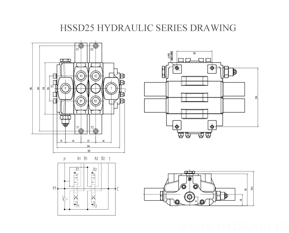 Dibujo de la serie hidráulica HSSD25