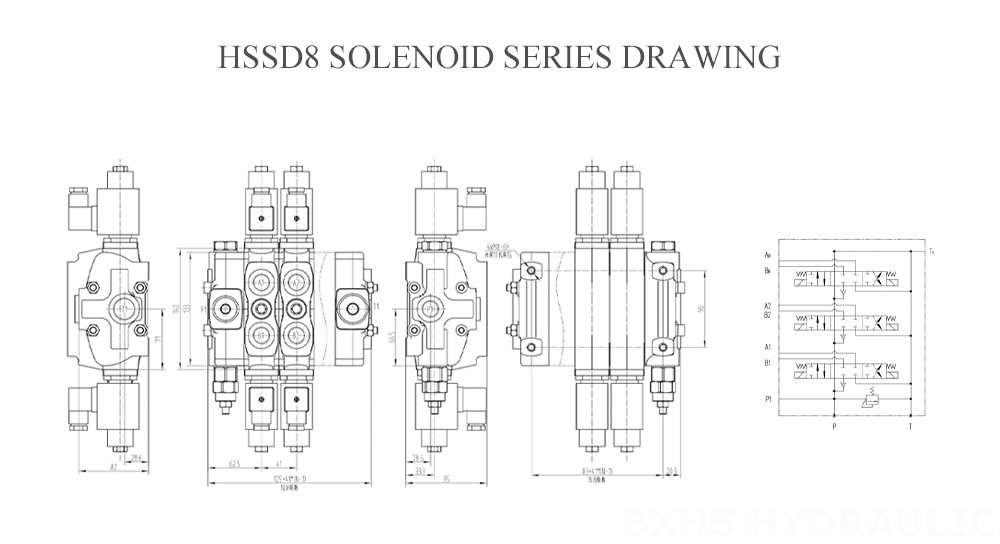 Dibujo de la serie de solenoides HSSD8