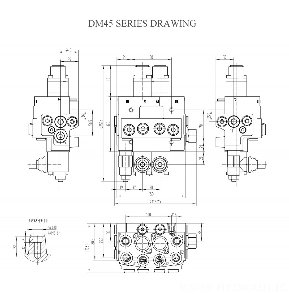 DM45 Válvula de control direccional Dibujo