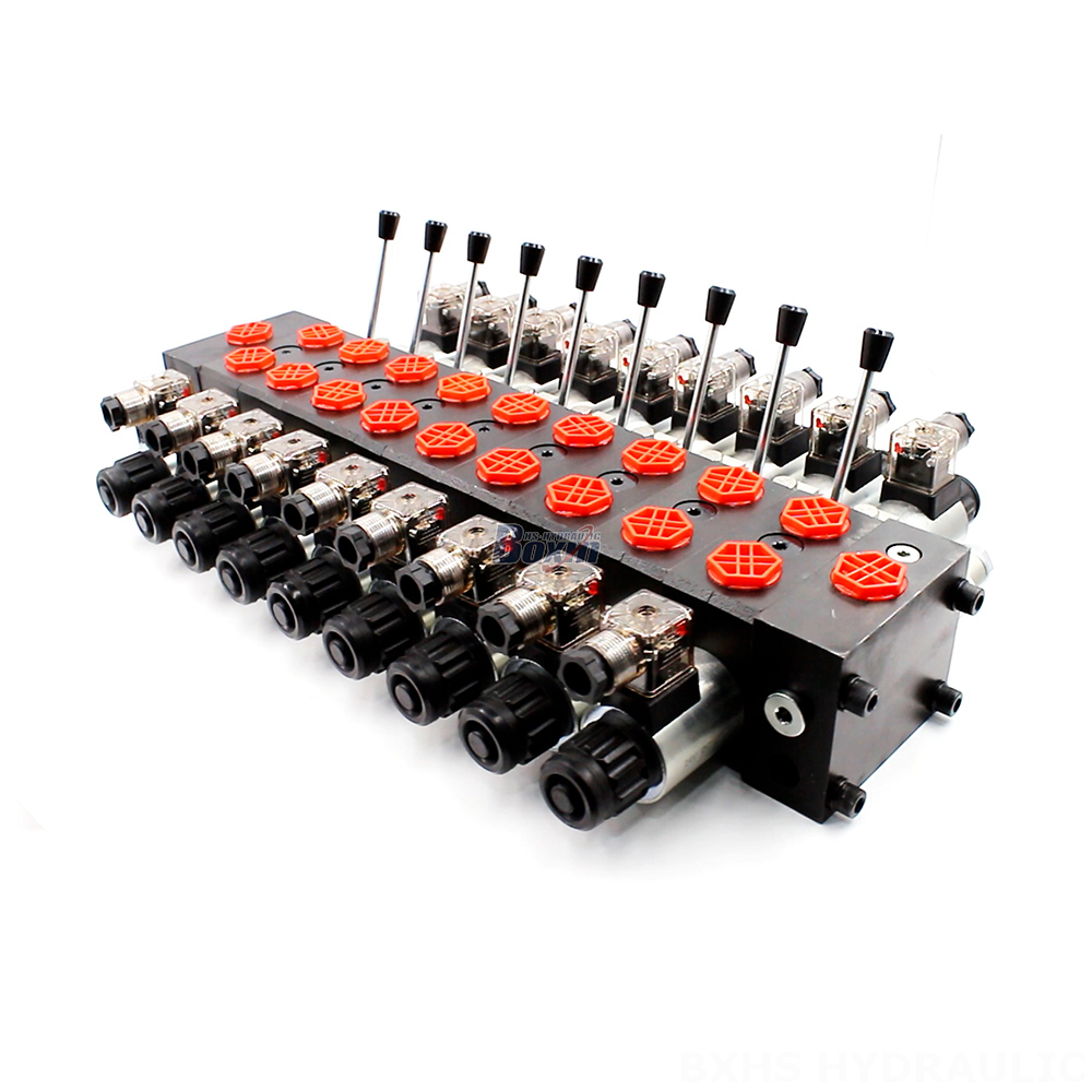 DCV58 Solenoid 9 Spool Sectional Directional Control Valve