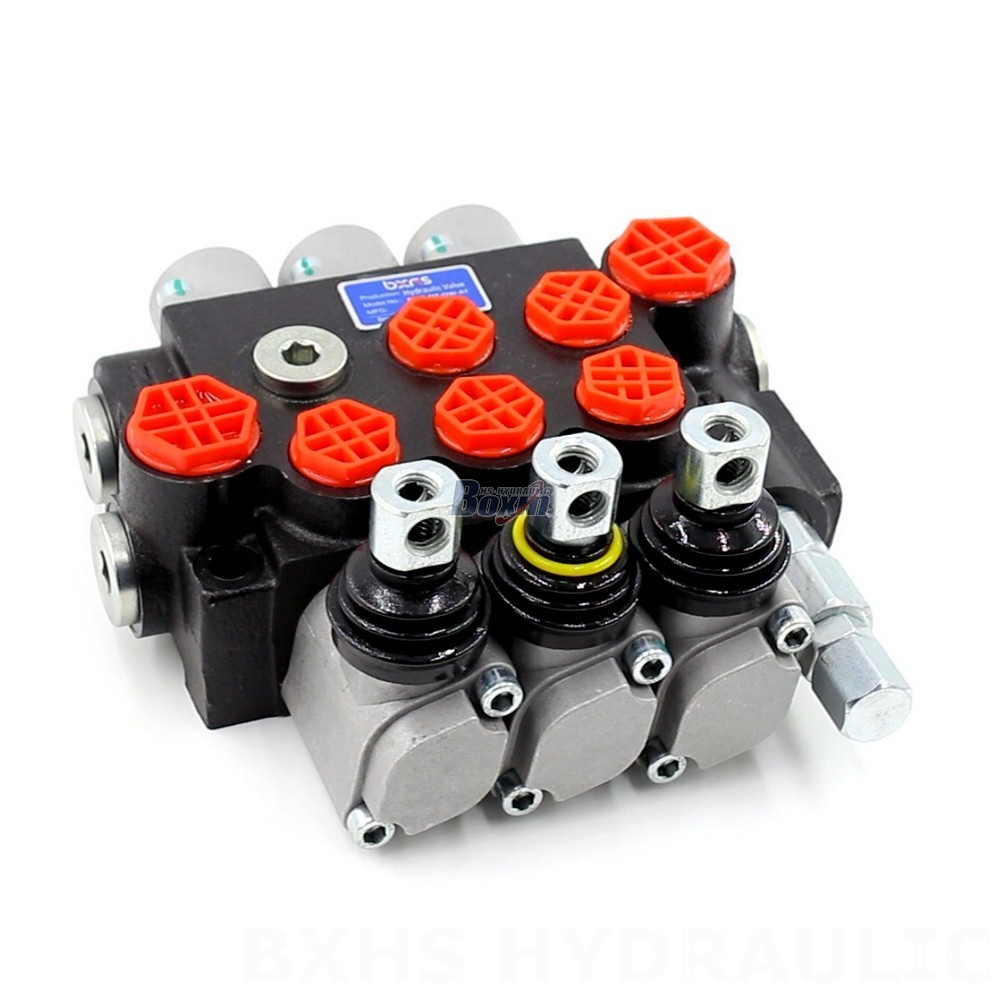 Válvula direccional monobloque manual P40 de 3 carretes y 10,5 GPM - Disponible para fabricantes, OEM, marcas blancas y mayoristas