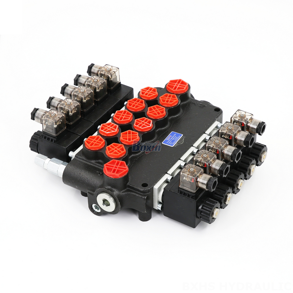 BXHS Hydraulic Directional Valves: 21.2 GPM 5-Spool Solenoid P80 Monoblock – Global Distributor Network Sought