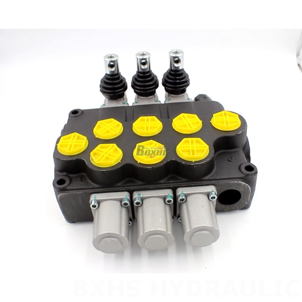 Válvula direccional monobloque manual de 3 carretes y 31,7 GPM P120-G1-OT - Fabricación, OEM, marcas blancas, personalizadas y al por mayor
