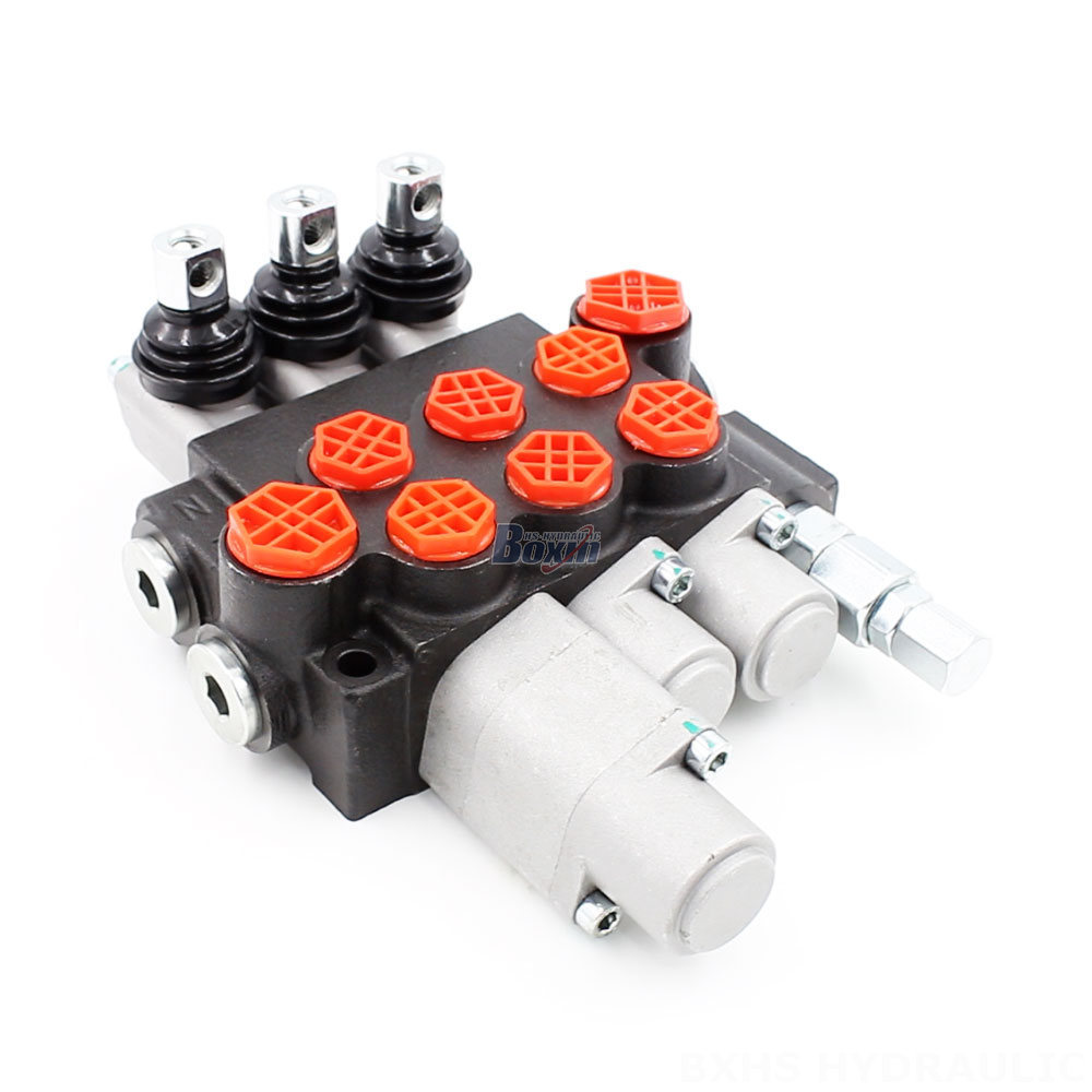 Оптовая продажа 10.5 GPM 3-Spool ручных распределительных клапанов | моноблочный гидравлический клапан P40-G12-G38-2OT-QTW