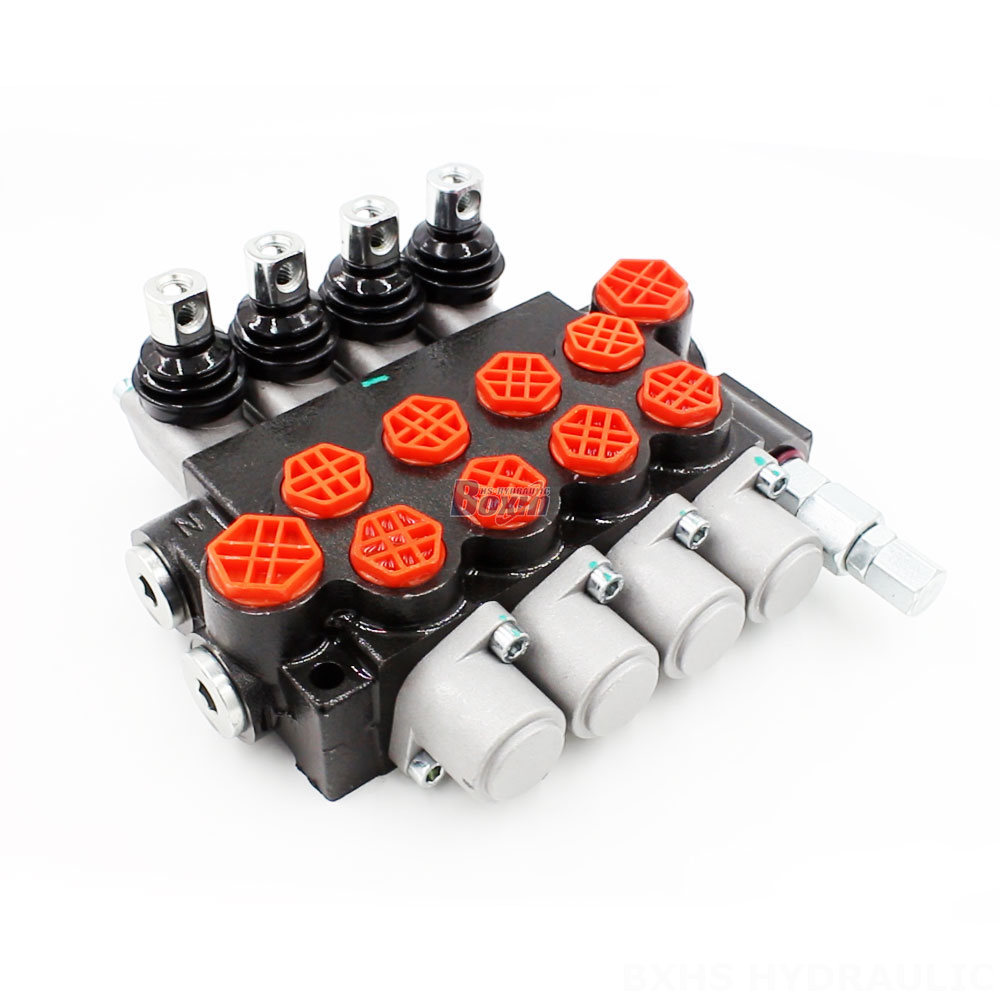 Válvula direccional manual de 4 carretes y 10,5 GPM (P40-G12-G38-OT) - Fabricante y distribuidor mundial de sistemas hidráulicos