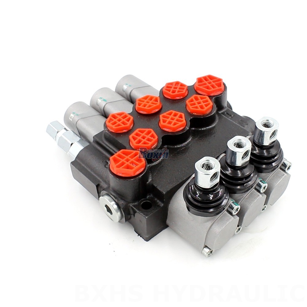 Válvula direccional monobloque 10,5 GPM 3 carrete manual P40-G38-G12-OT: Fabricación, OEM, Marca Privada, Personalizado y Mayorista