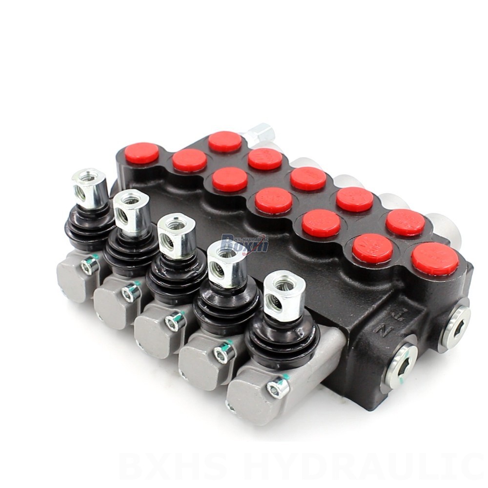Válvula direccional monobloque 10,5 GPM 5 carrete manual P40-U34-U78 - Disponible para fabricación, OEM, marcas blancas, personalizadas y al por mayor