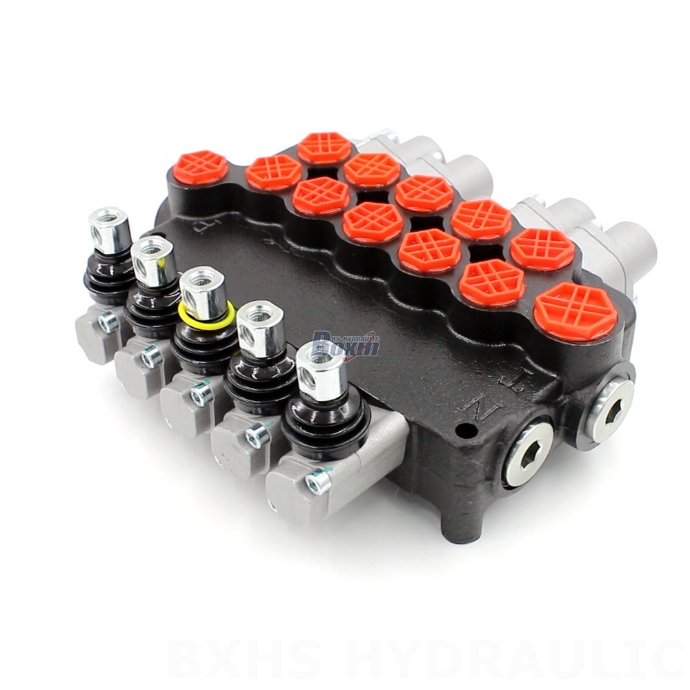 Monoblock Directional Valve 21.2 GPM 5 Spool Manual P80-G34-G12-2OT-YW-2OT – Manufacturer, OEM, Private Label & Custom Hydraulic Valves