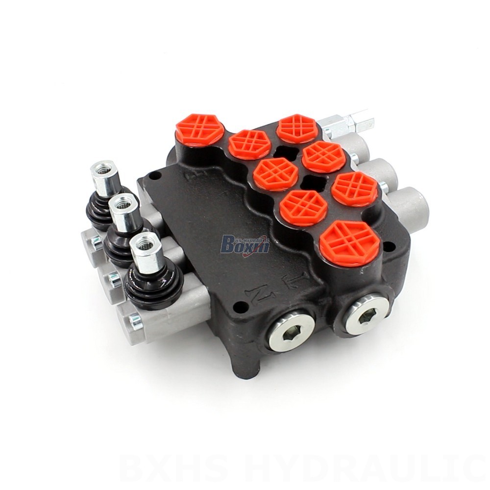 Válvula direccional monobloque manual de 3 carretes y 21,2 GPM P80-G34-G12-3OT - Fabricación, OEM, marcas blancas, personalizadas y al por mayor