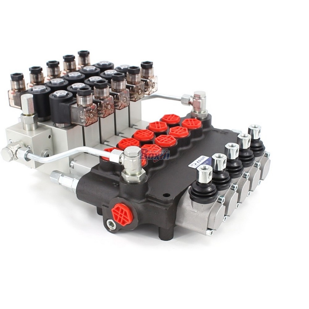 Válvula direccional electrohidráulica monobloque de 5 carretes y 21,2 GPM (modelo P80)