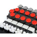 Monoblock Directional Valve Q45: 11.8 GPM Flow, Solenoid & Manual 5 Spool Control 6