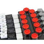 Monoblock Directional Valve Q45: 11.8 GPM Flow, Solenoid & Manual 5 Spool Control 7